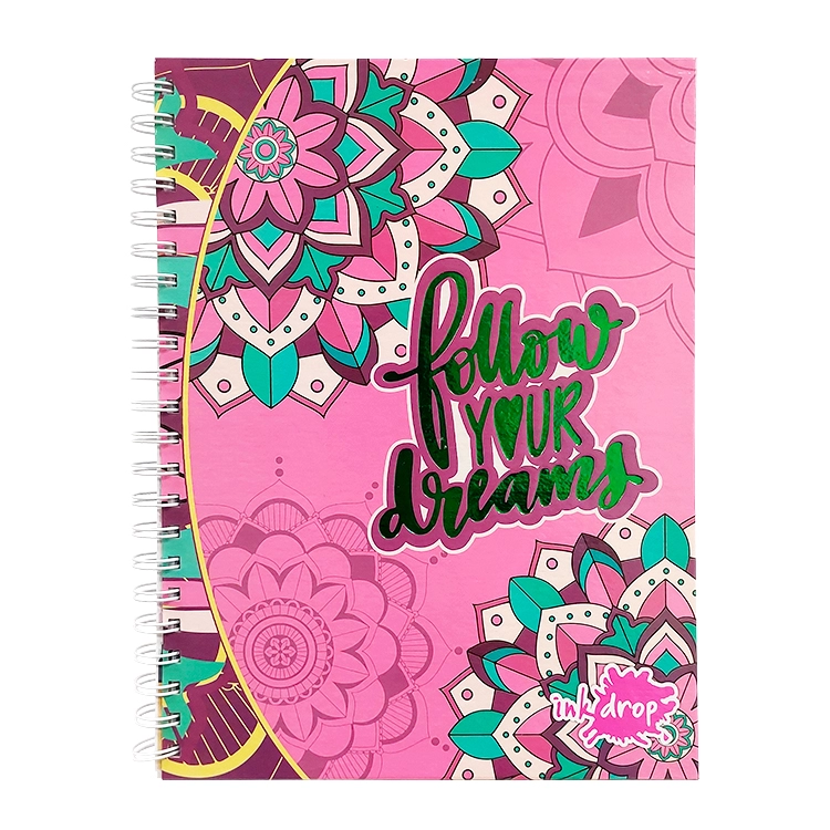 Cuaderno con Espiral Universitario A4 Inkdrop Ray Mandalas Tapa Dura 22x29cm 100 Hojas Rayadas Art.57192